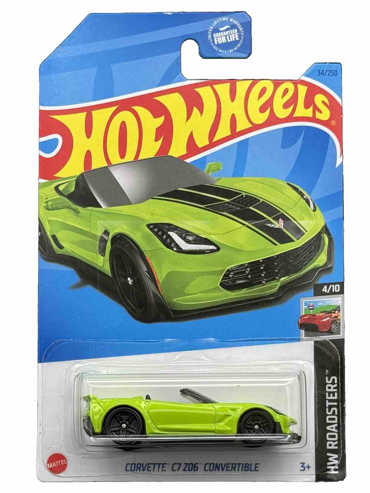 Hot Wheels 2023 HW Roadsters 4/10 Green Corvette C7 Z06 Convertible DG Exclusive