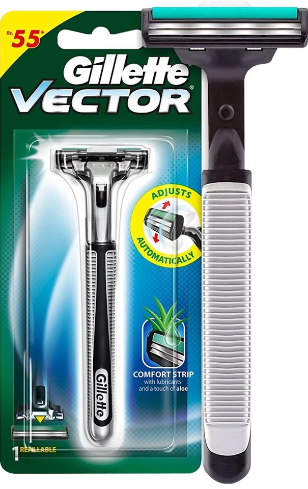 Gillette Vector - Atra Plus Razor Handle with 2 Blade Cartridge NIB - Free Ship - Image 1 of 4