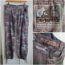 RARE VINTAGE Y2K 2000s Da-Nang Utility Camo Cargo Pocket Pants Women's M Baggy
