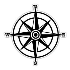 Actual Nautical Star Compass Sticker Decal Actual Nautical Star Compass Sticker Decal