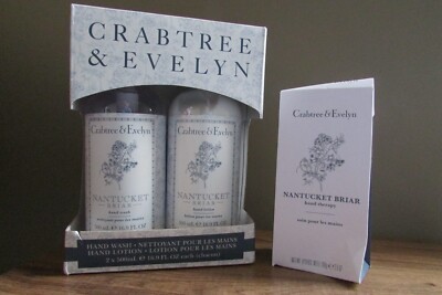 NEW! CRABTREE & EVELYN 3pc 16.9oz Nantucket Briar Hand Wash Hand Lotion/therapy