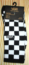 MENS VANS BLACK WHITE CHECKED CREW SOCKS SIZE 6.5 - 9 