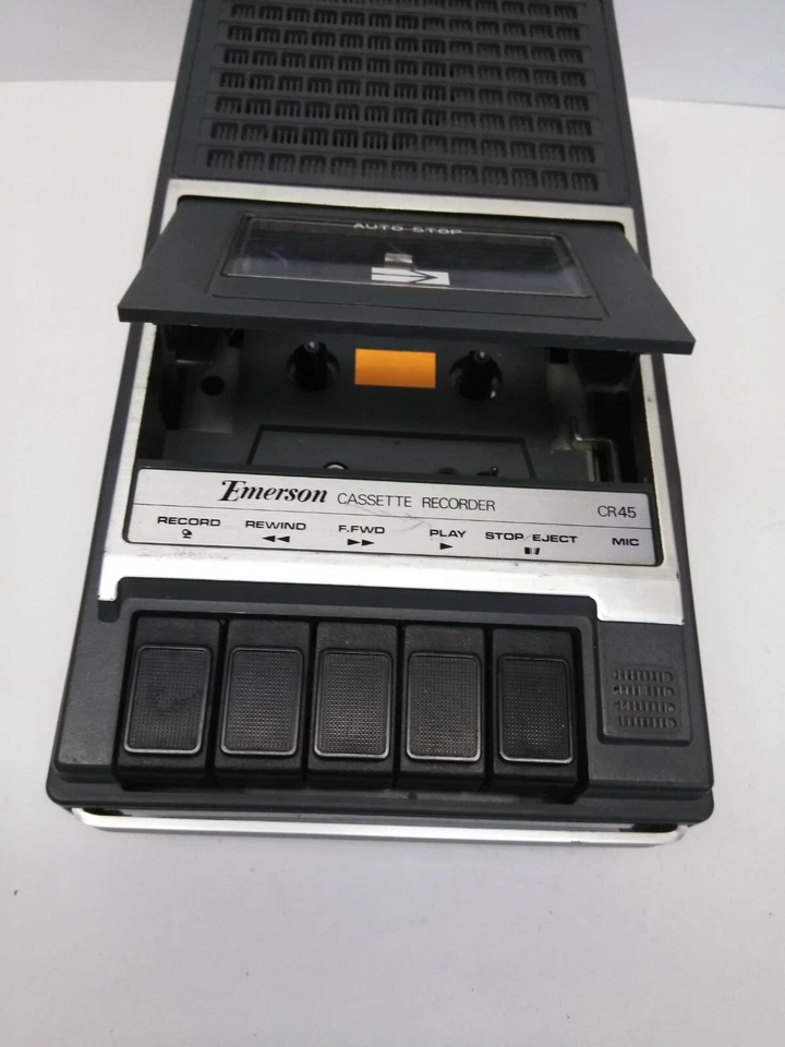 Grabadora Reproductor de Cassette Portátil Vintage EMERSON Modelo CR 45 *SOLO PARA REPUESTOS* Foto 2 de 4