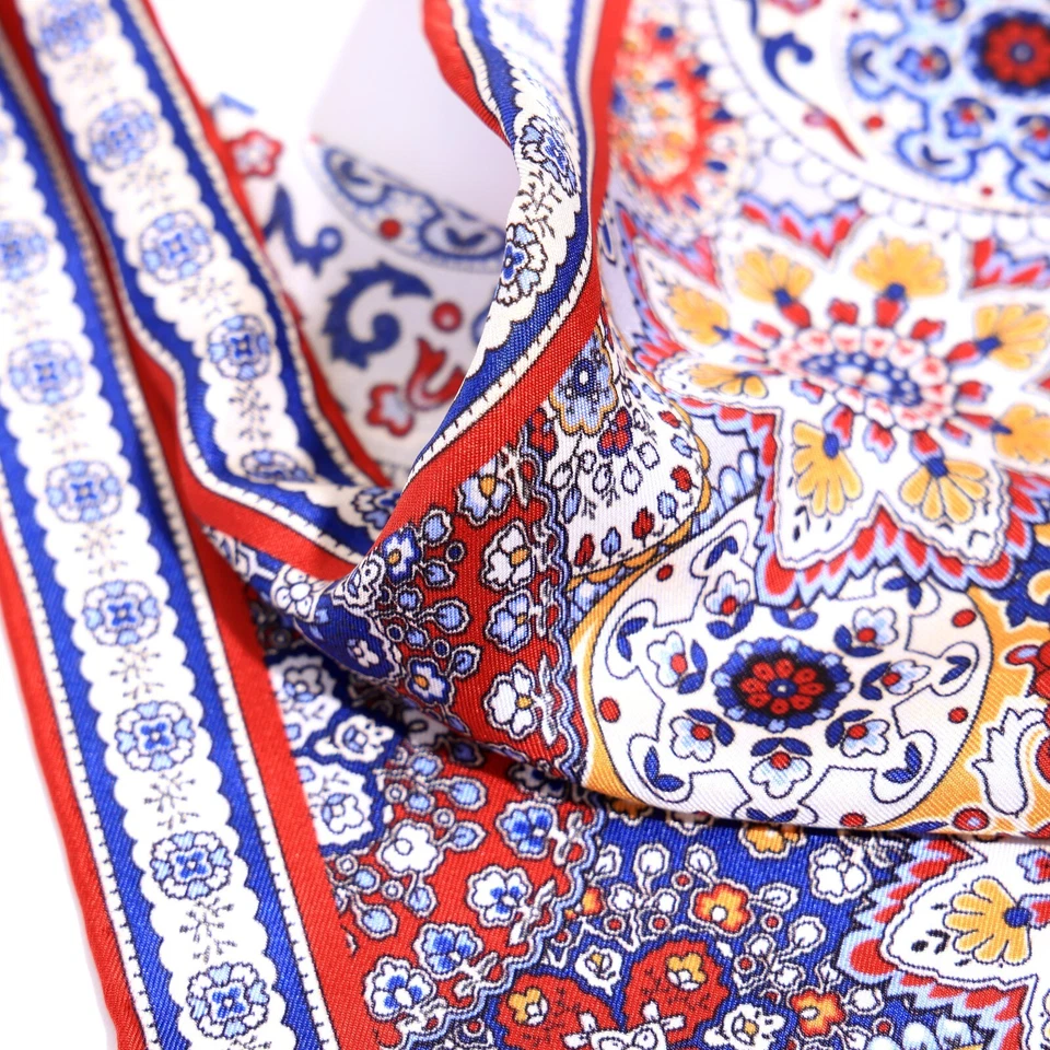 Pañuelo 100 % seda para hombre cuadrado de bolsillo rojo patrón clásico 11,8 pulgadas 30 cm Foto 4 de 4