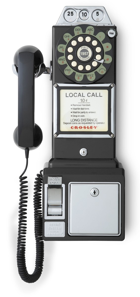 Crosley アメリカ 公衆電話 BLACK Phone レトロ Crosley 1950s Style Payphone - Black (CR56-BK) for sale