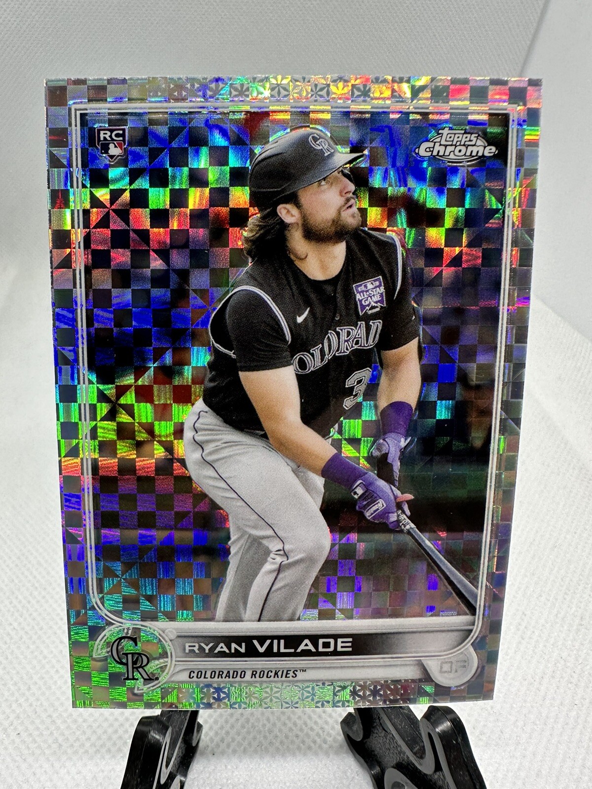 2022 Topps Chrome Baseball Ryan Vilade X-Fractor #85 Rookie refractor Rockies