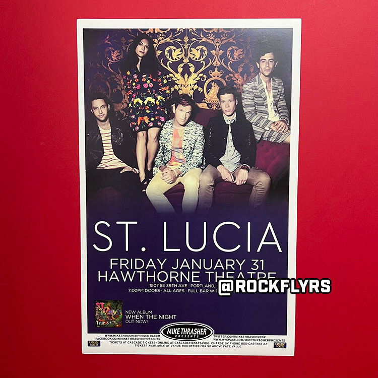 ST. LUCIA 2014 Concert Promo 11x17 Street Poster. Portland Oregon.