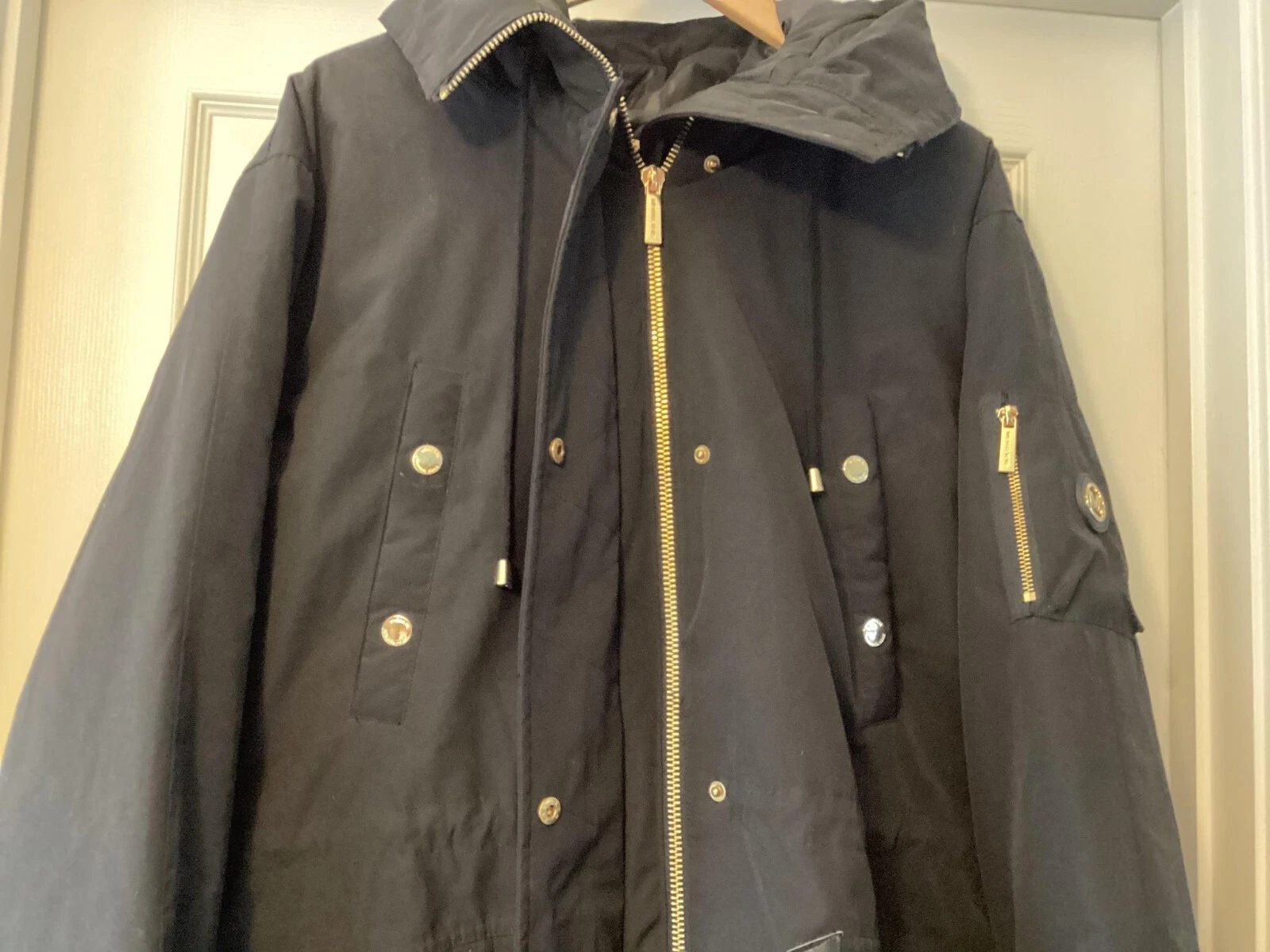 Giacca invernale donna Michael Kors lunghezza media cappuccio taglia 3X nero nuova