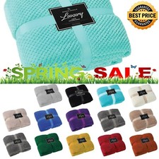 Luxury Popcorn Throw Single Double King Size Cuddly Cosy Warm Blanket Sofa Bed
