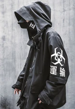 Niepce Techwear Atom Bomb Cyberpunk Windbreaker Urban Hip Hop Hooded Coat Jacket