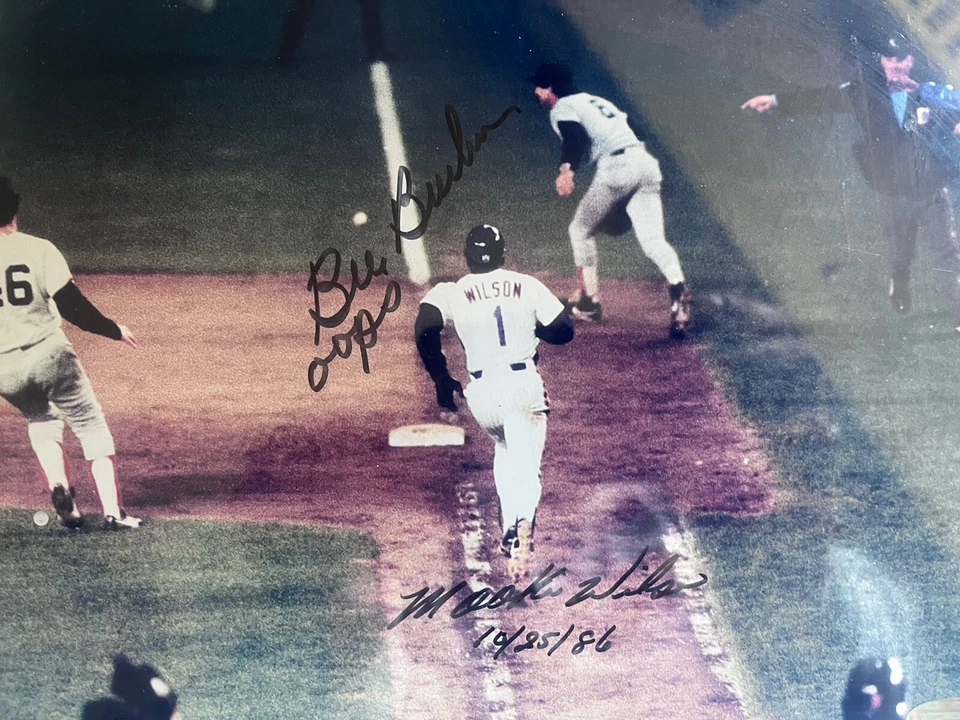 Autographed Mookie Wilson - Bill Buckner Game 6… OOPS. - Image 2 of 3