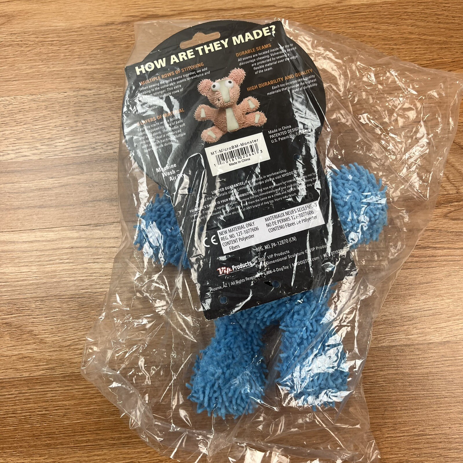 Tuffy Mighty Micro Fiber Ball Monster Dog Squeaker Toy Durable Floats M-L NEW
