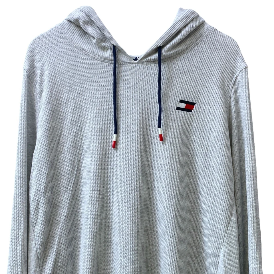 TOMMY HILFIGER Waffle Hoodie Plus Size 3X Soft Knit Pullover Gray Womens Casual - Изображение 2 из 4