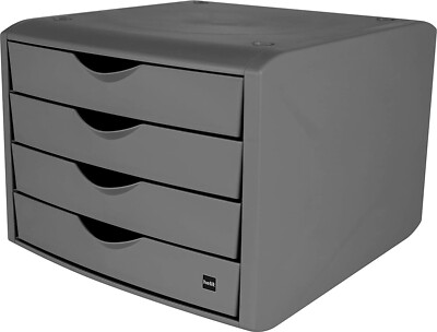 Helit H6429582 Schubladenbox  the green chameleon  aus Recycling-Kunststoff grau