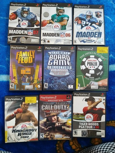 Lot 10 Sony PlayStation 2 PS2 Games. Sports Boxing Golf Poker COD Football Games