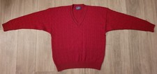 Vintage Pendleton Virgin Wool Cable Knit Pullover Sweater Men's XL V-Neck USA