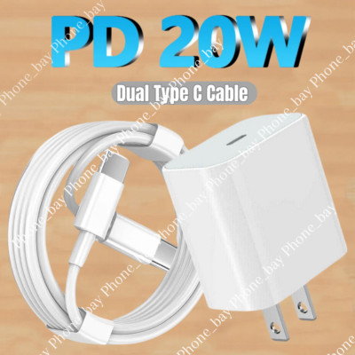 For iPhone15 16e 17 Plus Pro Max Samsung 20W USB-C Fast Charger PD Type-C Cable
