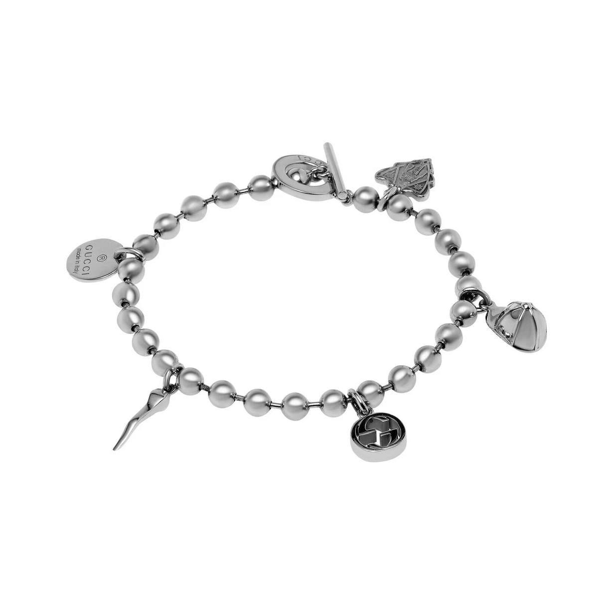 GUCCI Sterling Silver Boule Five Charms Bracelet