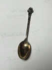 Antique Sterling  Demitasse Espresso Small Spoon 4” three flowers at the top