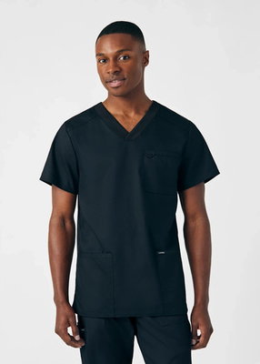#ad Landau Forward LT110 Men#x27;s 4 Pocket V Neck Scrub Top Black Size 2X Large $17.99