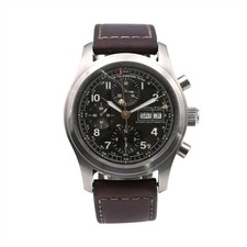 GENTS HAMILTON KHAKI 041531 25J DAY DATE AUTOMATIC WRISTWATCH STAINLESS STEEL