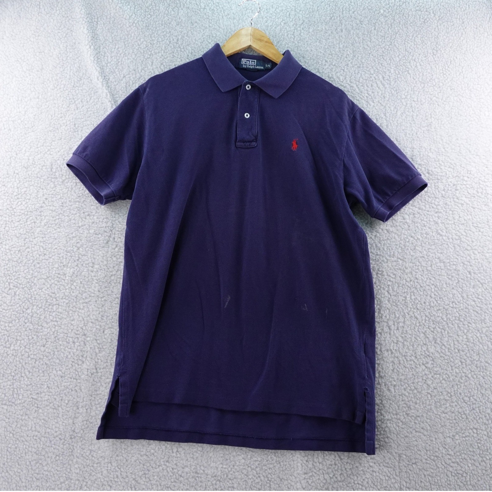 Vintage Polo Ralph Lauren Mens L Polo Shirt Navy Short Sleeve Classic Fit Golf