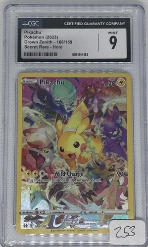 CGC 9 GEM MINT Pikachu 160/159 Crown Zenith Secret Rare Pokemon Card Holo