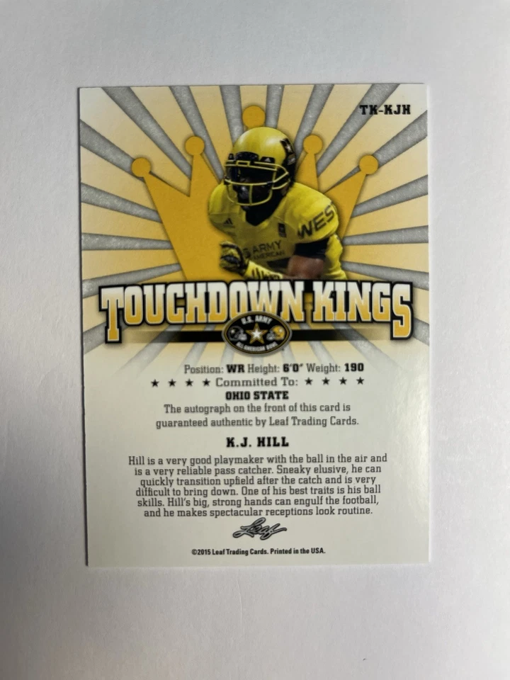 2015 Leaf # TK-KJH K.J. Hill BUCKEYES Touchdown Kings Auto‼️/25 - Image 2 of 2