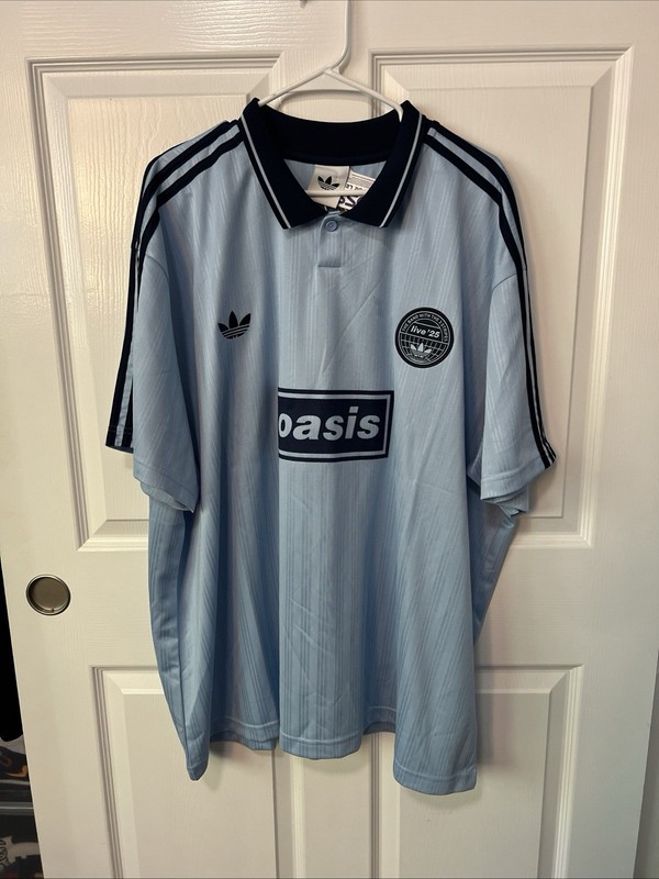 adidas x Oasis 2025 Tour Jacquard Jersey 2XL Clear Sky NWT Sold Out Rare Britpop