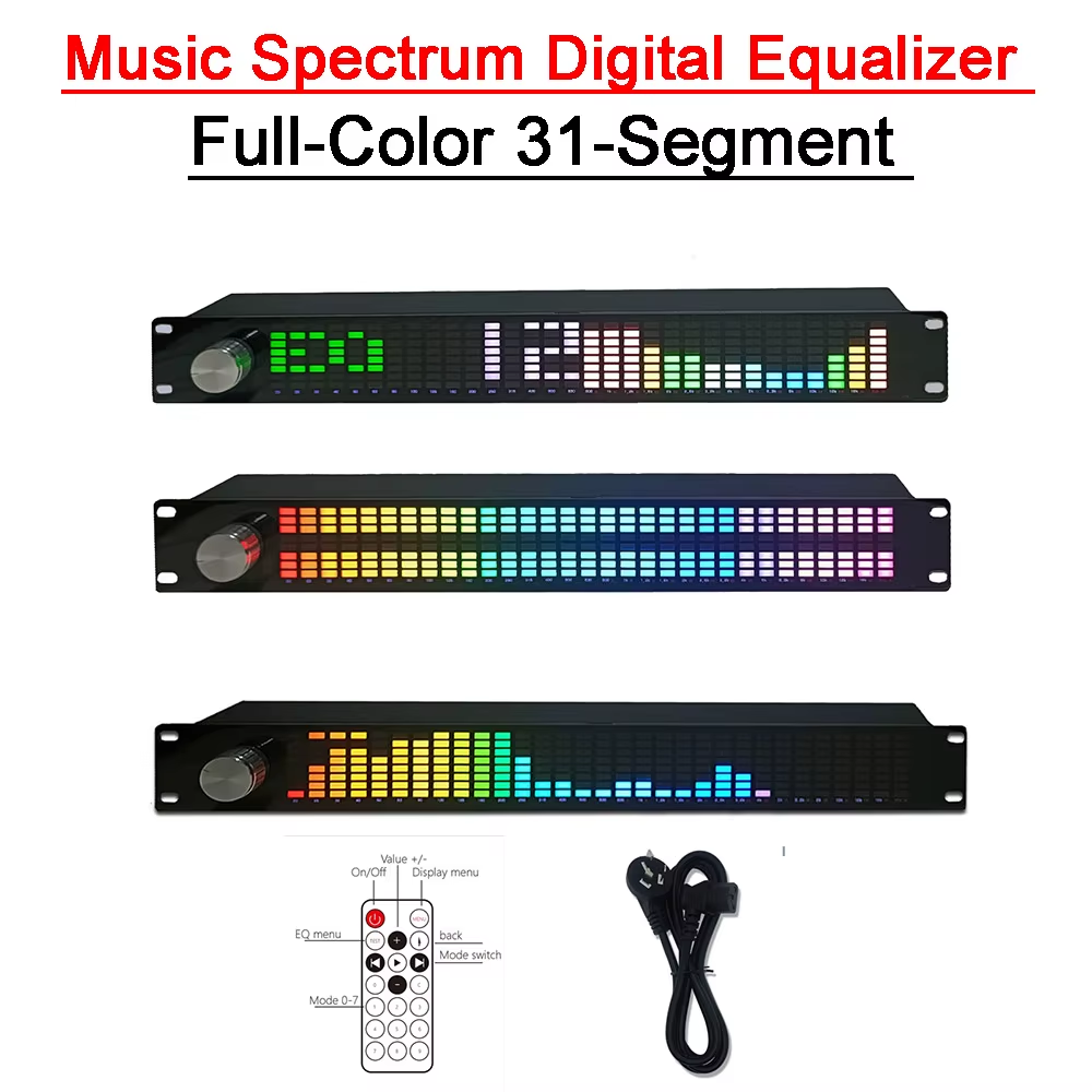 Music Spectrum Analyzer Digital Equalizer LED Full-Color 31-Segment EQ Tuning Le