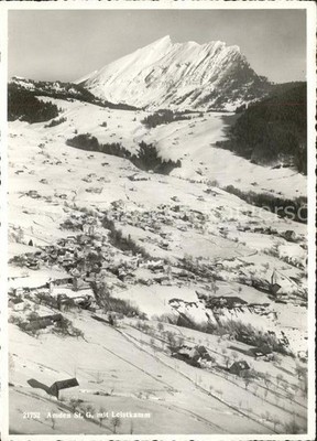 Amden Walensee SG Panorama Wintersportplatz mit Leistkamm