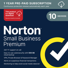 Norton Small Business Premium  10 Devices  Digital Code via Email