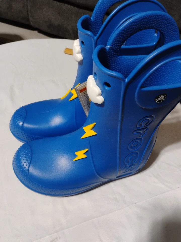 Botas de Lluvia Crocs Handle It Azul/Rayo 210027-4KZ Talla J3 Foto 3 de 4