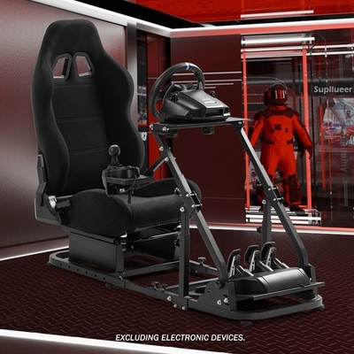 Supllueer G29 Rennsimulator Cockpit mit Schwarzem Sitz Passend für Logitech G923