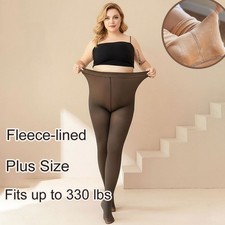 Women's Fleece Lined Sheer Tights Plus Size Thermal Pantyhose Winter Warm Thick