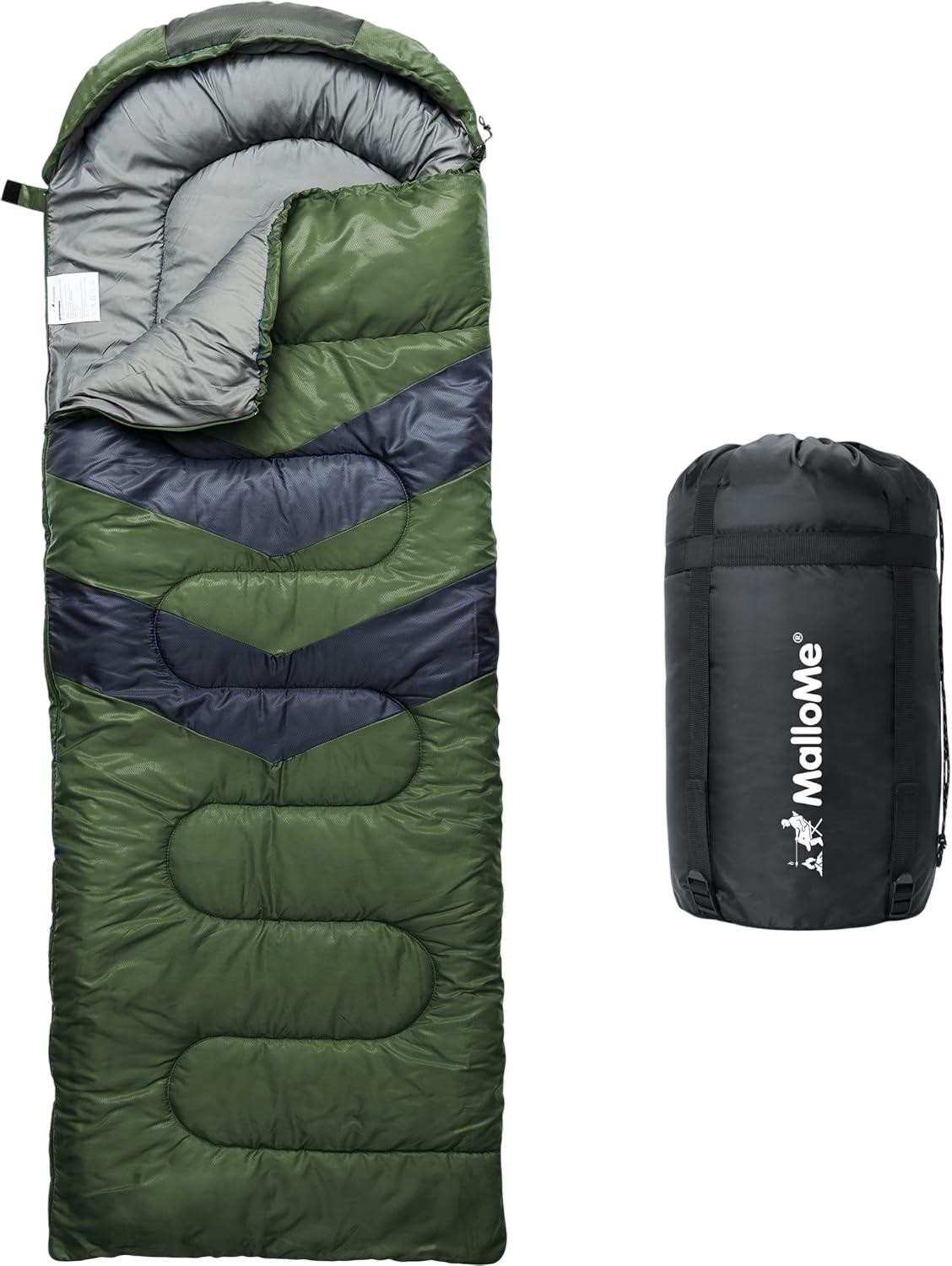 Saco de dormir para adultos y niños MalloMe 220 x 80 cm verde