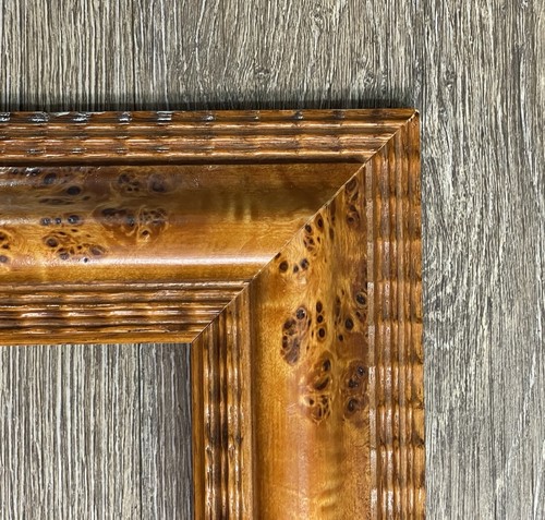 VINTAGE MINI FITs 4”x6” MAPLE VENEER AMERICAN RIPPLE PORTRAIT PICTURE FRAME++ - Picture 3 of 8