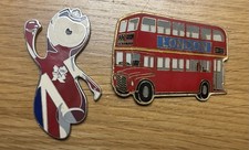 London 2012 Olympic Mascot Wenlock and London Red Bus Metal Fridge Magnet Bundle