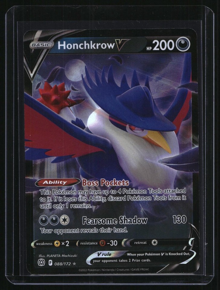 Pokemon Brilliant Stars Honchkrow V Holo Ultra Rare TCG Card Pokemon Brilliant Stars Honchkrow V 088/172 Holo Ultra Rare TCG Card