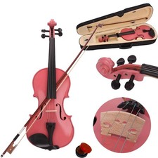 School Band 1/4 Size Acoustic Violin Pink w/ Case Bow Rosin