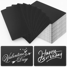 300 Pack Black Aluminum Metal Business Cards Blanks  3.38  X 2.12  X 0.008  