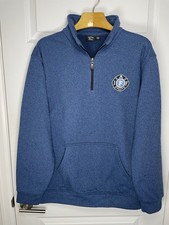 AKWA Classic IAFF Firefighter Mens L 1/4 Zip Fleece Pullover Made in USA Union
