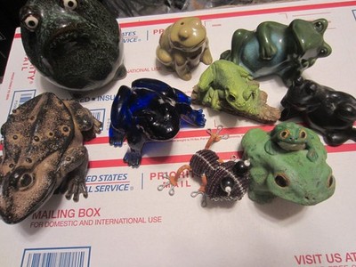 Vintage  Frogs 9 different Figurines