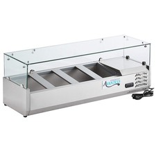 48" Countertop Refrigerated Prep Rail with Sneeze Guard