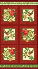 CLEARANCE - 'A CHRISTMAS STORY' CRANBERRY RED PANEL FABRIC - NORTHCOTT