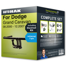 Towbar detachable for DODGE Grand Caravan 00- + 7pin universal electrical-kit FP