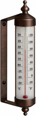 Outdoor Thermometer   Dual Fahrenheit & Celsius, Bronze Finish Adjustable Garden