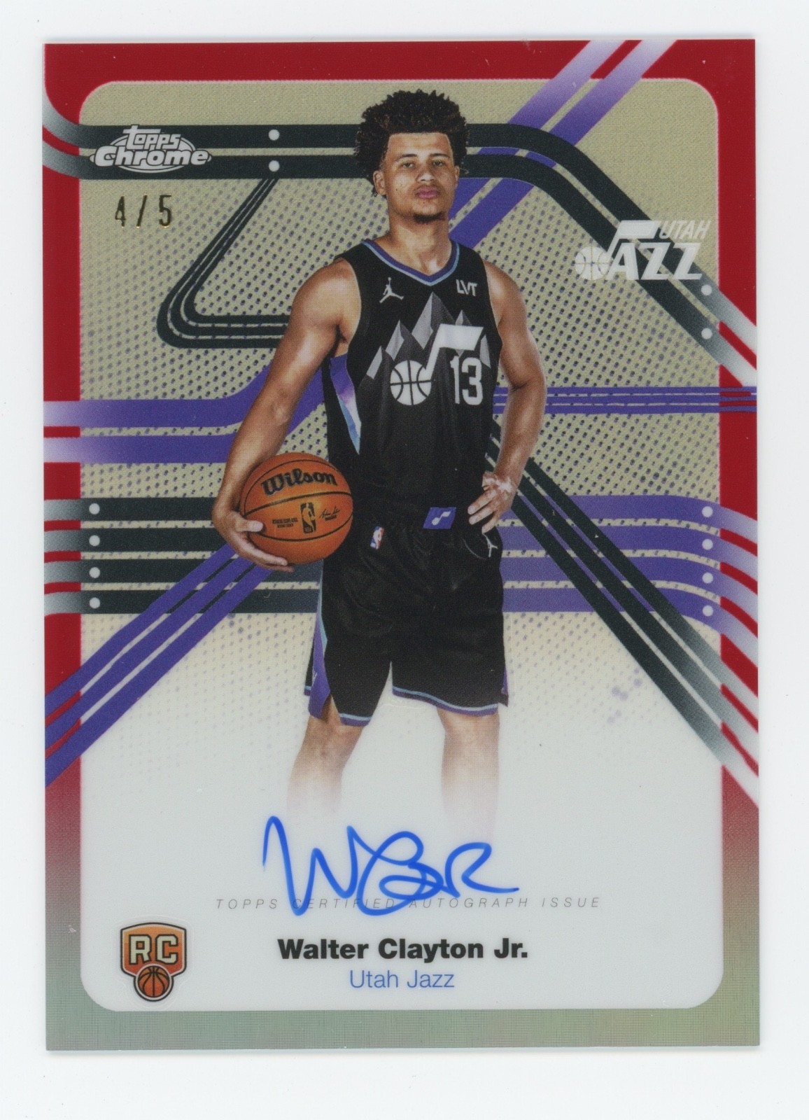 2025-26 Topps Chrome Next Stop Signatures Red Walter Clayton Jr. Rookie Auto 4/5