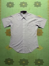 Vintage 70s short sleeve shirt Sears dagger collar pastel pink poly cotton Med