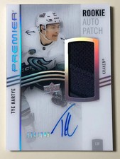 Tye Kartye 2023-24 UD Premier Hockey Acetate Rookie Auto Patch  /249 #AR-KA